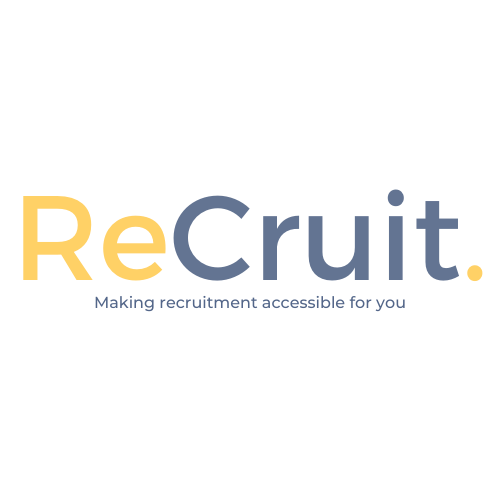ReCRuit Logo with tag-line 'Making recuitment accessible for you'